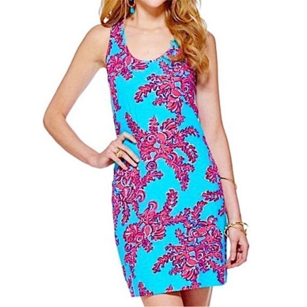 LILLY PULITZER Cotton Shore dress in Searulean BlueRhode Island Reef